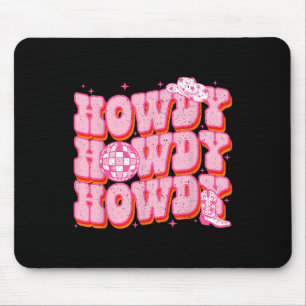 Tapis De Souris Howdy Southern Western Girl Country Rodeo Rose Cow