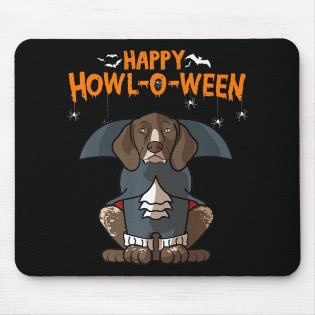 Tapis De Souris Howloween Allemand Pointer Dog Halloween (Devant)