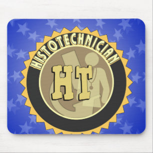 TAPIS DE SOURIS HT BADGE HISTOTECHNICIEN HISTOLOGIE TEST LOGO