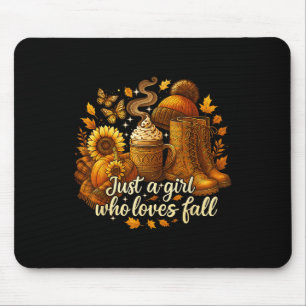 Tapis De Souris Hugvyn automne _ Juste une fille qui aime la vache