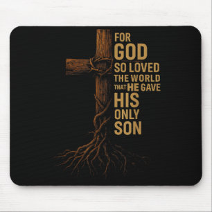Tapis De Souris Hugvyn Jésus Dieu Aima Tant Le Monde Croix Jean 3_