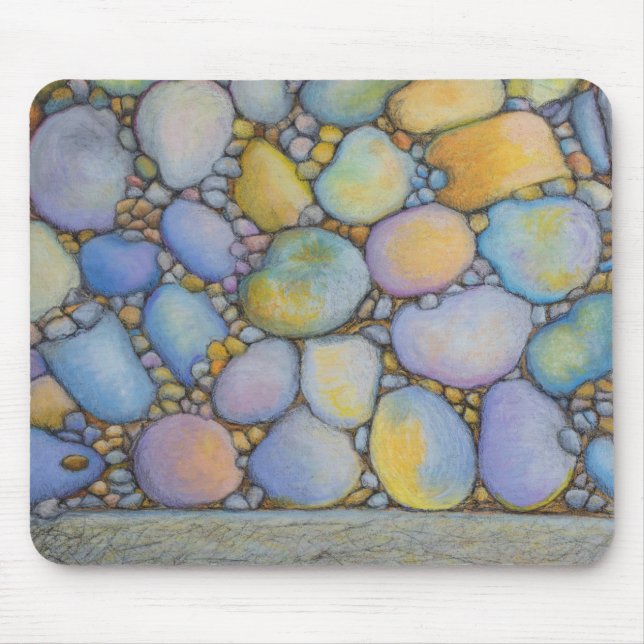 Tapis De Souris Huile Pastel River Rocher et galets (Devant)