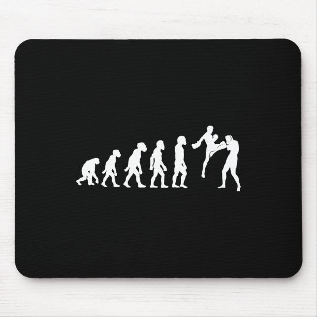 Tapis De Souris Humain drôle d'évolution de Muay Thai Kickboxing M (Devant)