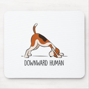 Tapis De Souris Humain - Hommes Femmes Drôle Chien Yoga