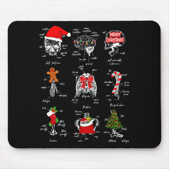 Tapis De Souris Human Skeleton Anatomy Christmas Medical Student X (Devant)