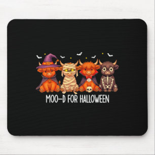 Tapis De Souris Humeur pour vache écossaise fantôme Boo Halloween