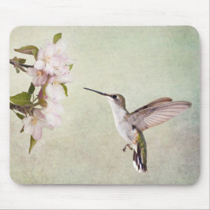 Tapis De Souris Hummingbird and spring flowers