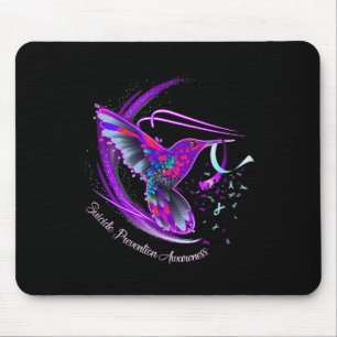 Tapis De Souris Hummingbird Purple Blue Ribbon Prévention du suici