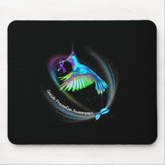 Tapis De Souris Hummingbird Purple Blue Ribbon Prévention du suici