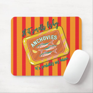 Tapis de souris humour de bureau drôle Anchois Rét