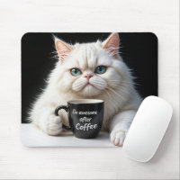 Humour de chat perse blanc