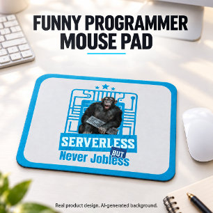 Tapis De Souris Humour de développeur singe drôle sans serveur