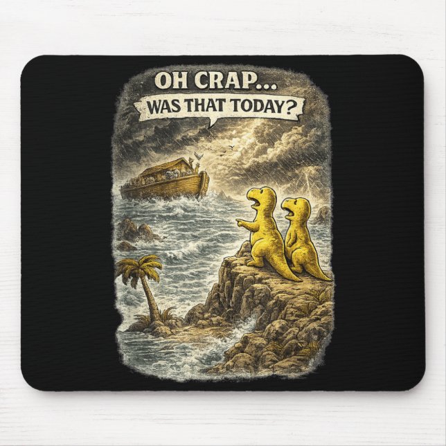 Tapis De Souris Humour de dinosaure chrétien Jésus conception de d (Devant)