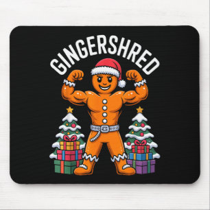 Tapis De Souris Humour de gym de Noël au pain d'épice musclé râpé