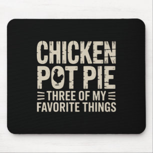 Tapis De Souris Humour de tarte au poulet drôle Rétro Nourriture S
