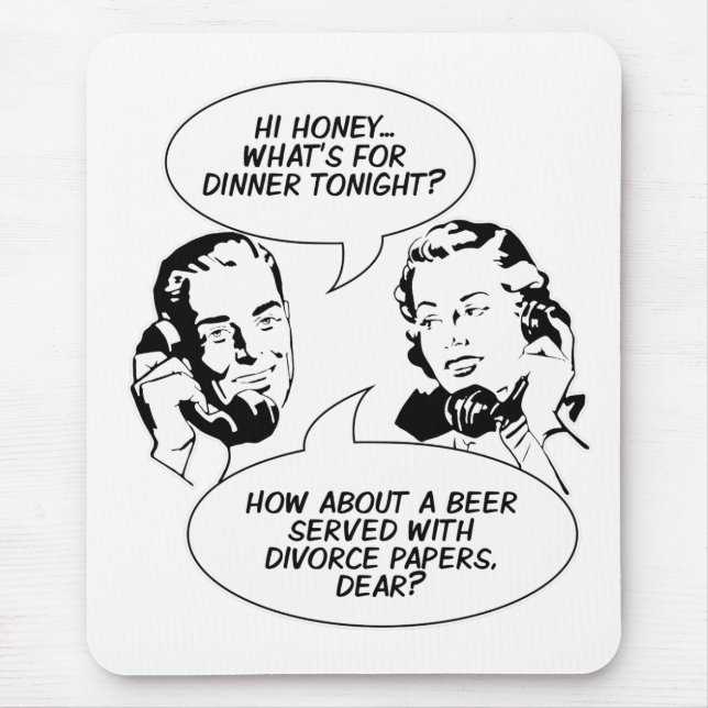 Tapis De Souris Humour féministe rétro mousepad (Devant)