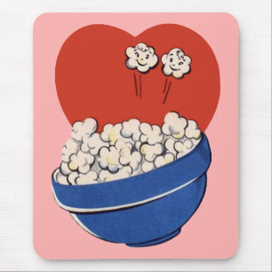 Tapis De Souris Humour Mignon Rétro, Bol de Popcorn pour le Cinéma