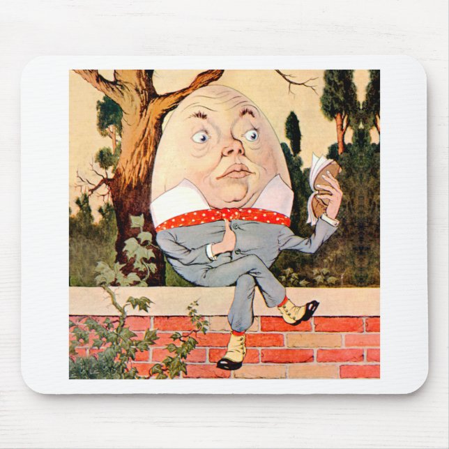 Tapis De Souris Humpty Dumpty Sat sur un mur au pays des merveille (Devant)