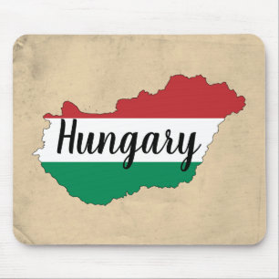 Tapis De Souris Hungary Flag Silhouette