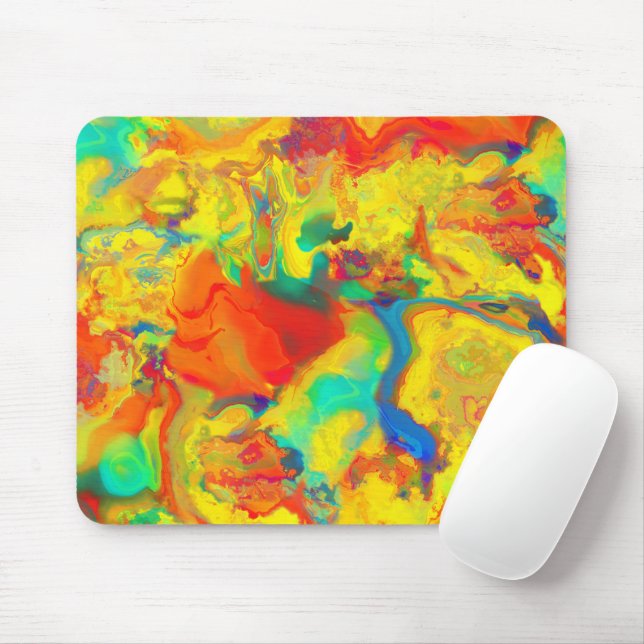 Tapis De Souris Hurler Huile Jaune et Eau ne mélangent pas (Avec souris)