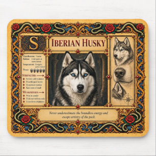 Tapis De Souris Husky sibérien, Art de bestiaire médiéval