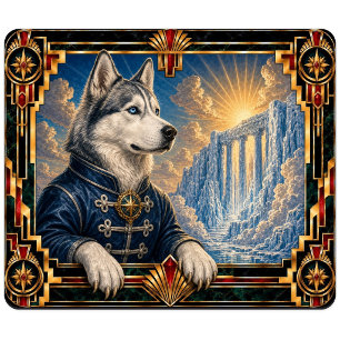 Tapis De Souris Husky sibérien, chien Art Déco