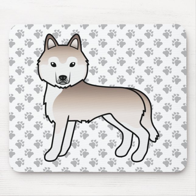 Tapis De Souris Husky sibérien rouge clair Chien de dessin animé m (Devant)