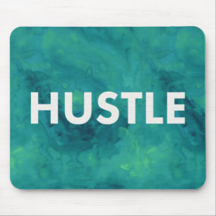 Tapis De Souris Hustle aquarelle Typographie moderne Mousepad