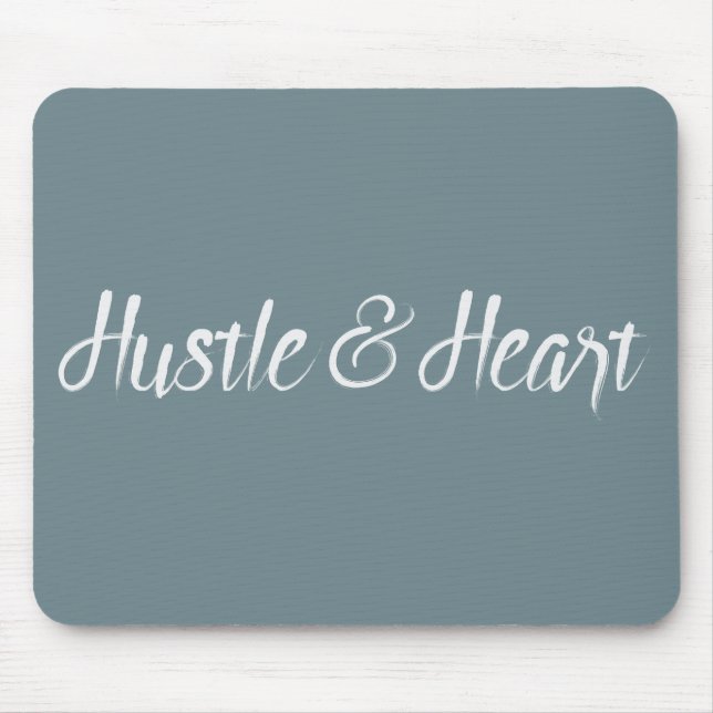 Tapis De Souris Hustle blanc et typographie du coeur (Devant)