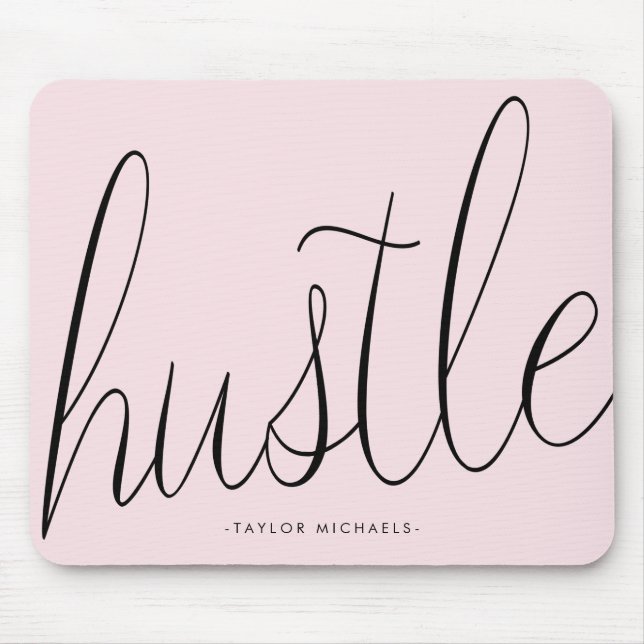 Tapis De Souris Hustle Noir et Blush avec le nom Mousepad (Devant)