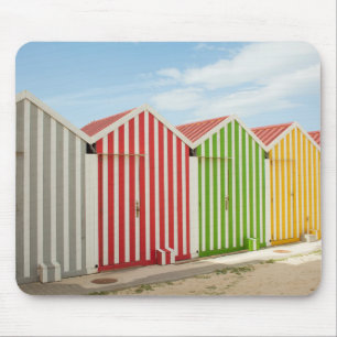Tapis De Souris Huttes colorées sur la plage