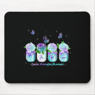 Tapis De Souris Hydrangea Fleur Butterfly Suicide Prevention Awar