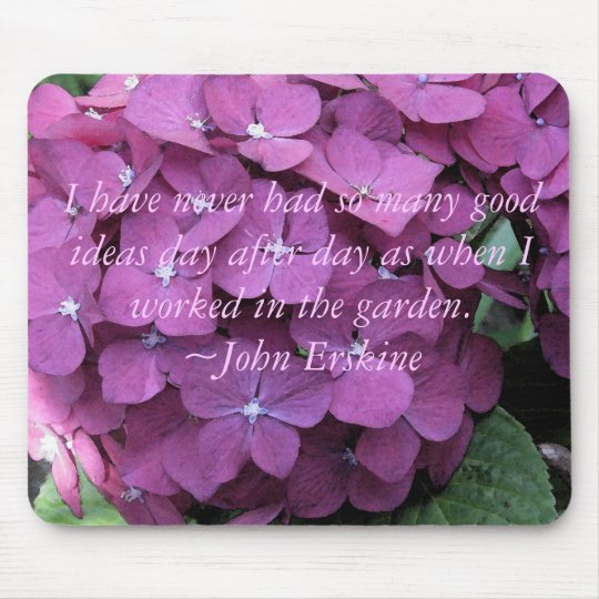 Tapis De Souris Hydrangeas Mousepad Avec Citation Jardinage Zazzle Fr