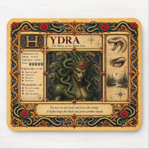 Tapis De Souris Hydre, Art du Bestiaire Médiéval