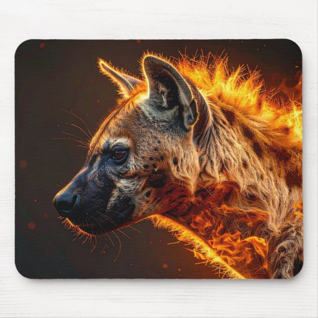 Tapis De Souris Hyène enflammée (Devant)