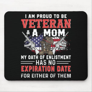Tapis De Souris I Am Proud To Be Veteran And A Mom Female Veteran.