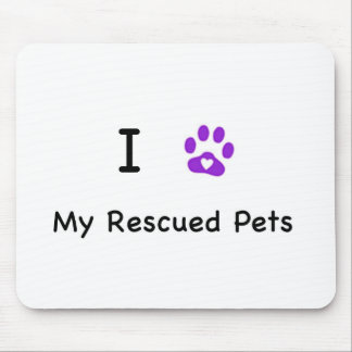 Tapis De Souris I coeur mes animaux familiers secourus
