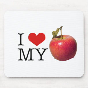 Tapis De Souris I coeur mon Apple