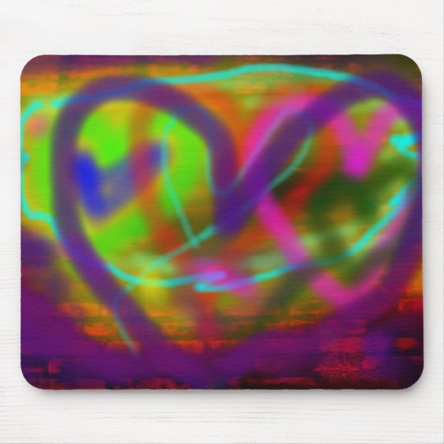 Tapis De Souris I graffiti de coeur (Devant)