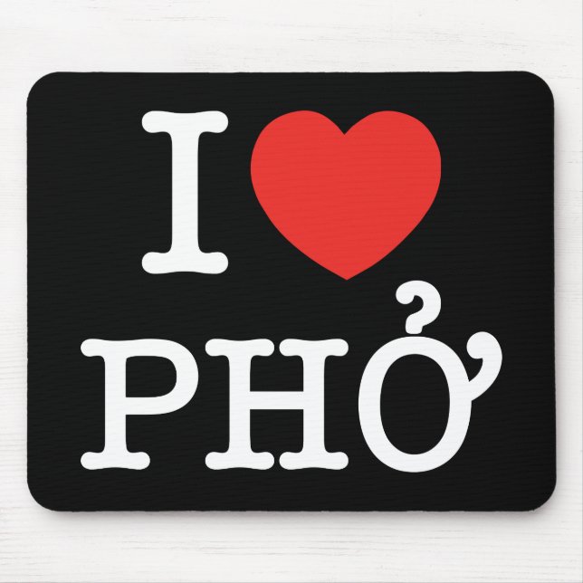 Tapis De Souris I Heart (Amour) Pho (Devant)
