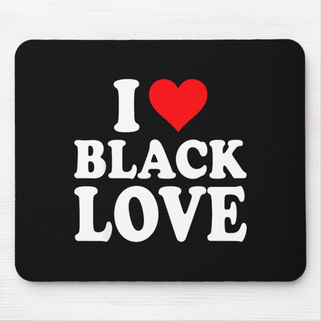Tapis De Souris I Heart Black Love Cute Matching Couples African A (Devant)