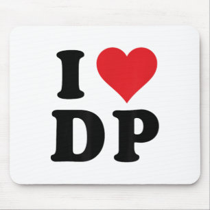 Tapis De Souris I Heart Dp Initiales I Love D.p. Premier Et Dernie