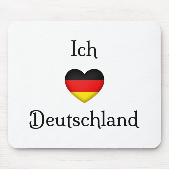 Tapis De Souris "I Heart Germany" Allemand Pride World Traveller (Devant)