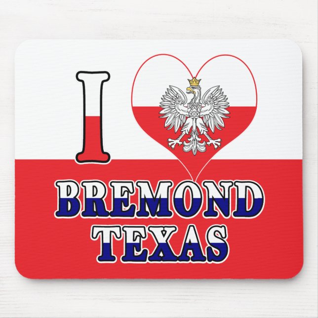 Tapis De Souris I Heart Love Bremond Texas (Devant)