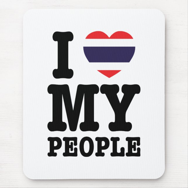 Tapis De Souris I Heart (Love) My Thai People (Devant)