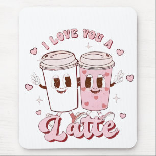 Tapis De Souris I Lote a Latte Super Bubble Tea Valentine Lovers