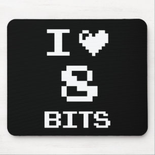 Tapis De Souris I Love 8 Bits, gamer design geek