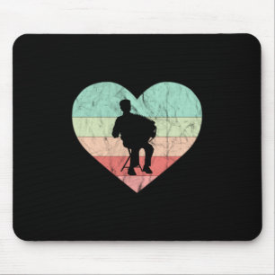 Tapis De Souris I Love Accordion Retro Coeur Vintage