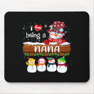 Tapis De Souris I Love Being a Nana Snowman Fun Joyeux Noël Pour