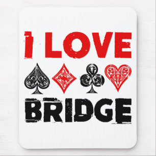 Tapis De Souris I Love Bridge Card Joueur passionné